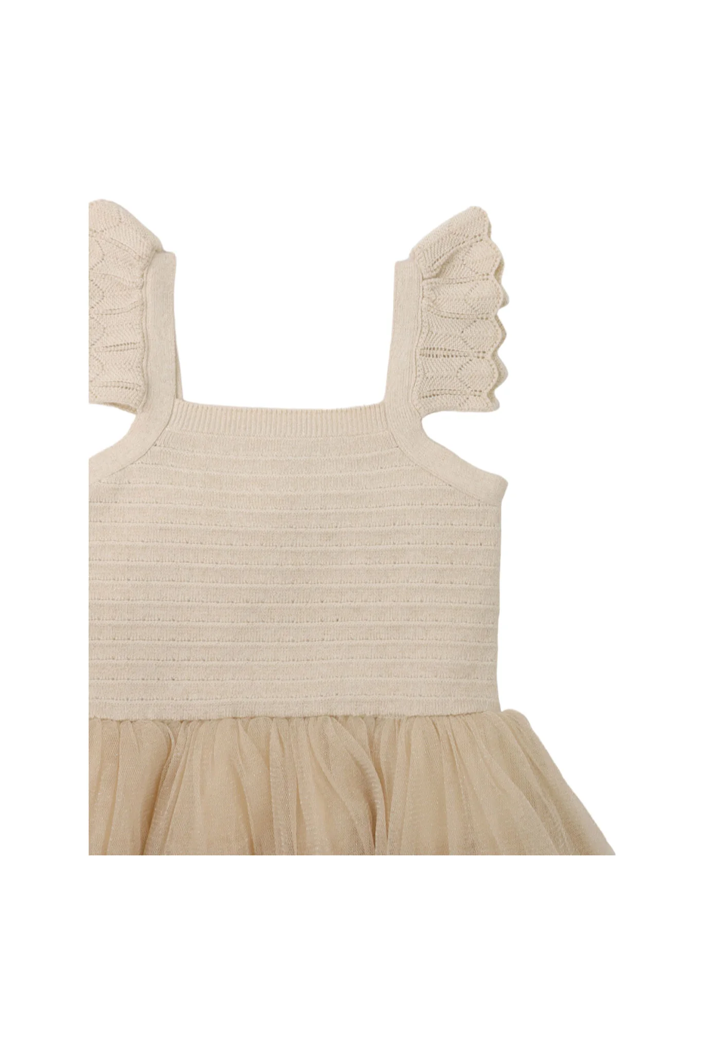 Gingersnaps Ruffle Sleeve Knit Dress with Tier Tulle Skirt - Image 77